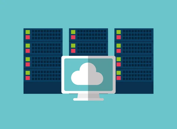 Tecnología de cloud computing — Vector de stock