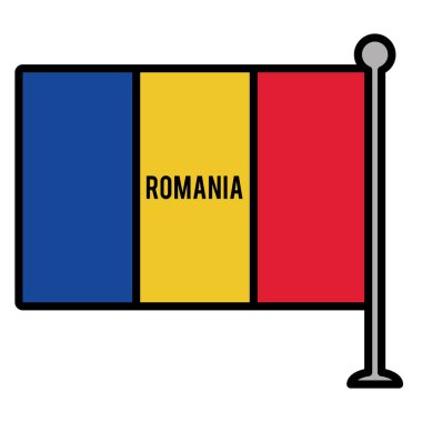 Romanya vatansever bayrak izole simgesi
