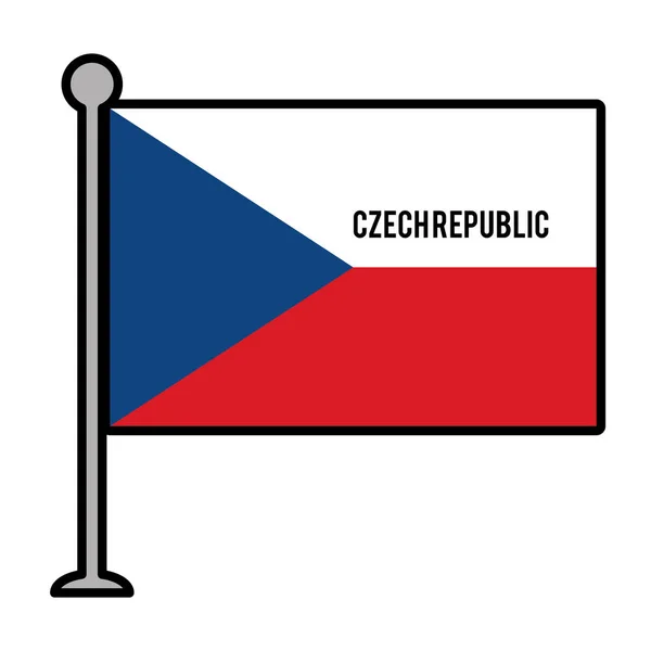 Szech Δημοκρατία πατριωτικό απομονωμένες εικονίδιο με τη σημαία — Διανυσματικό Αρχείο
