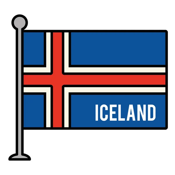 Iceland bandeira patriótica ícone isolado —  Vetores de Stock