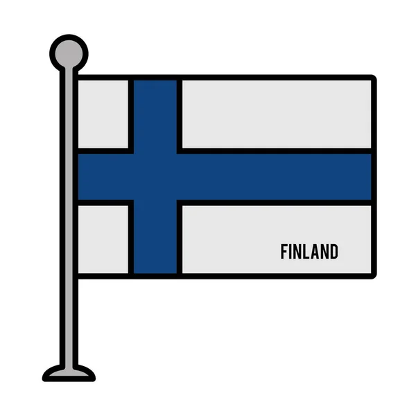 Bandiera patriottica finlandese icona isolata — Vettoriale Stock