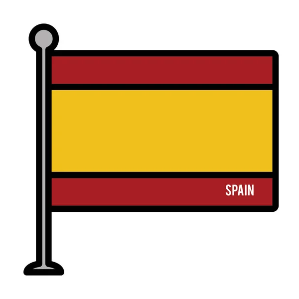 Espanha bandeira patriótica ícone isolado — Vetor de Stock