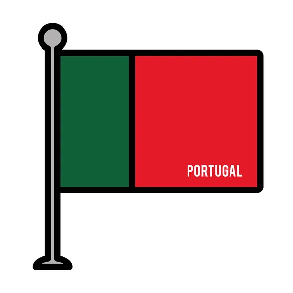 Bandeira patriótica de portugal ícone isolado — Vetor de Stock