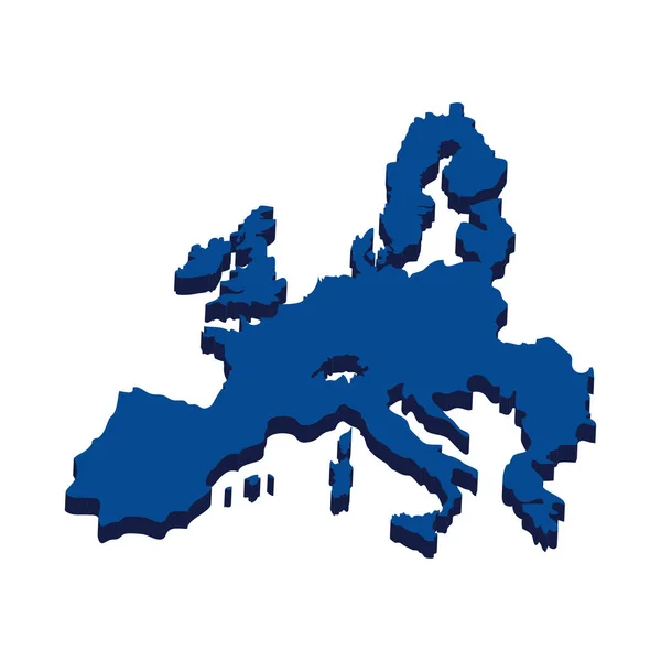 Europe carte silhouette icône — Image vectorielle