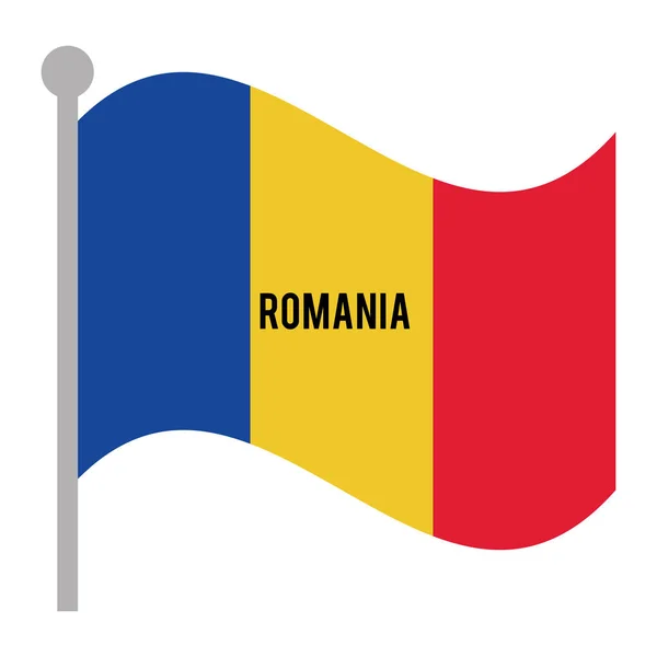 Romania bandiera patriottica icona isolata — Vettoriale Stock