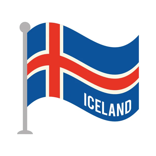 Iceland drapeau patriotique icône isolée — Image vectorielle