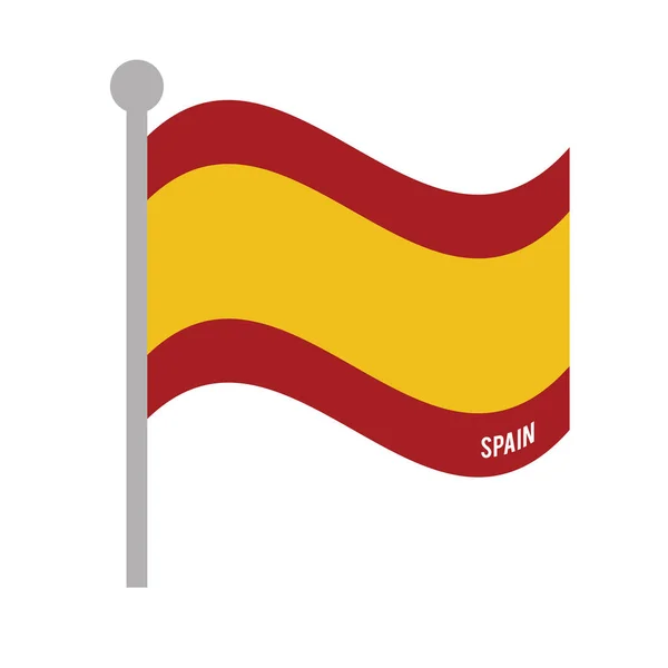 Espagne drapeau patriotique icône isolée — Image vectorielle