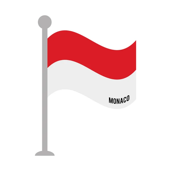 Monaco patriotiska isolerade flaggikonen — Stock vektor