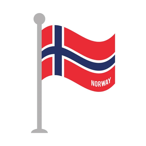 Bandera patriótica norway icono aislado — Archivo Imágenes Vectoriales