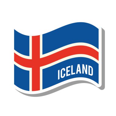 İzlanda vatansever bayrak izole simgesi