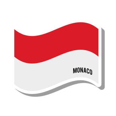 Monaco vatansever bayrak izole simgesi