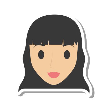 kadın kız izole simgesi