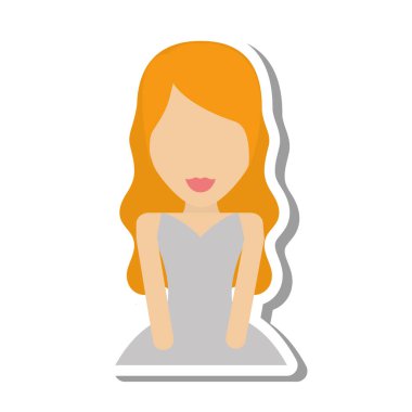 kadın kız izole simgesi