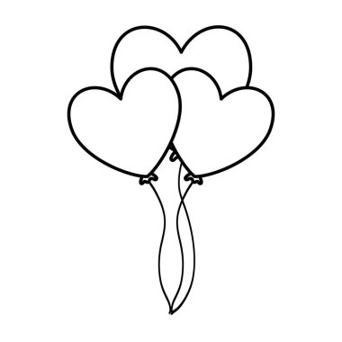 Balon hava kalp izole simgesi