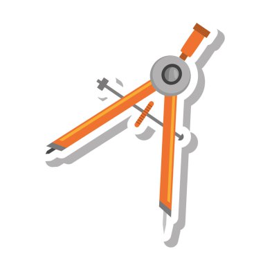 geometri pusula izole simgesini