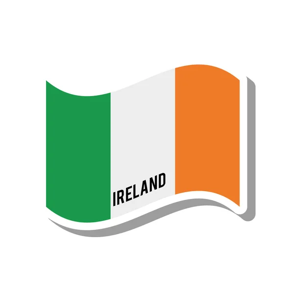 爱尔兰爱国旗帜孤立的图标 — 图库矢量图片