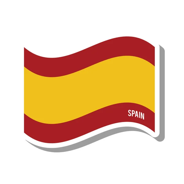 Espagne drapeau patriotique icône isolée — Image vectorielle