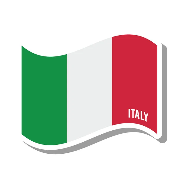 Włochy patriotyczne flaga ikona na białym tle — Wektor stockowy