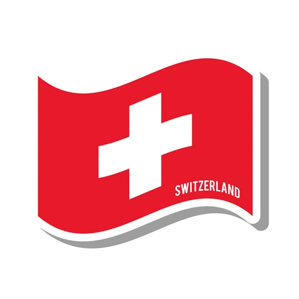 Zwitserland geïsoleerde patriottische vlagpictogram — Stockvector