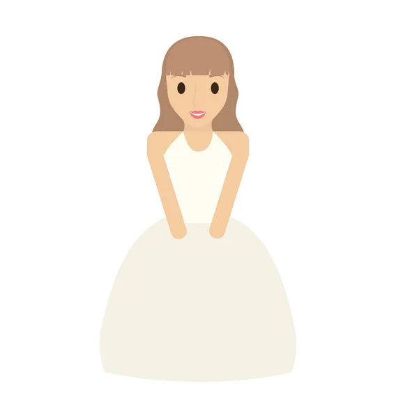 Mujer mujer chica aislado icono — Vector de stock