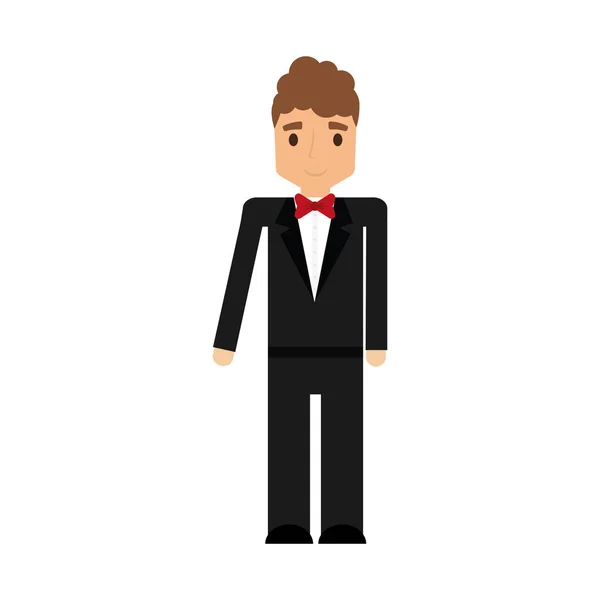 Hombre elegante hombre aislado icono — Vector de stock