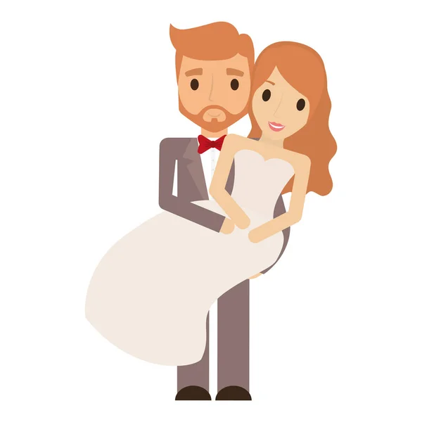 Juste marié couple caractère — Image vectorielle