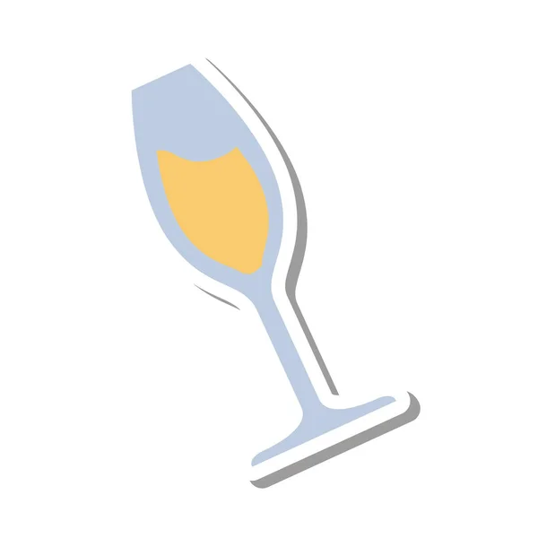 Sklenice na víno izolované ikona — Stockový vektor
