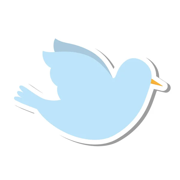 Ikona na białym tle ptak gołąb — Wektor stockowy