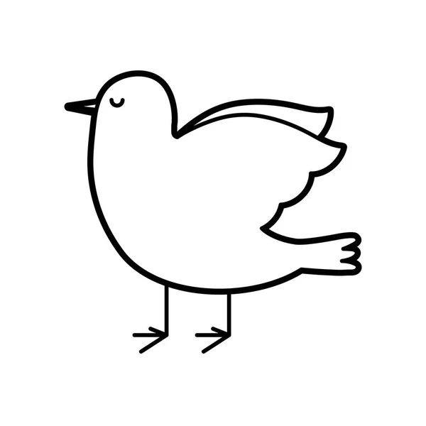 Colombe oiseau isolé icône — Image vectorielle