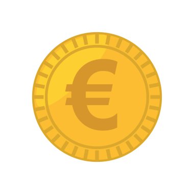 madeni para euro izole simgesi