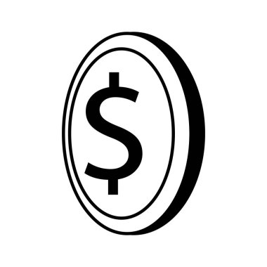 madeni para Doları izole simgesi