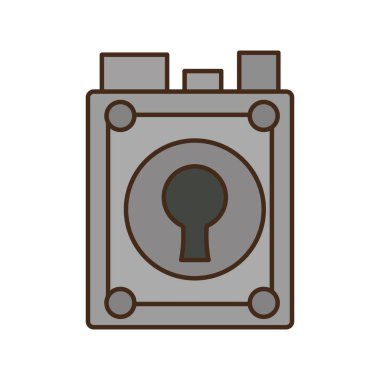 Güvenlik asma kilit izole simgesi