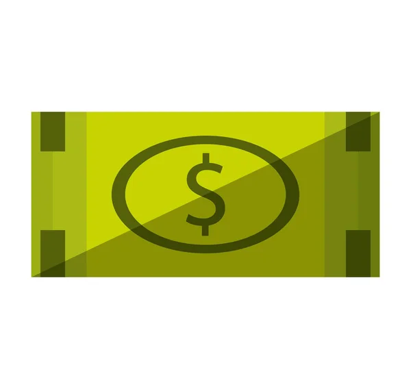 Bill money dollar isolated icon — Stock Vector