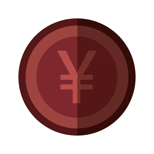 Yen munt geïsoleerde pictogram — Stockvector