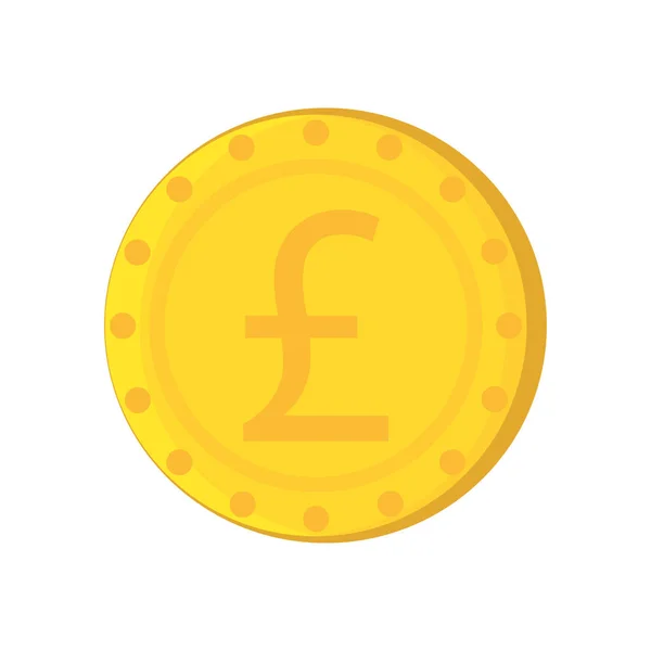 Pound sterling coin isolated icon — Stock Vector