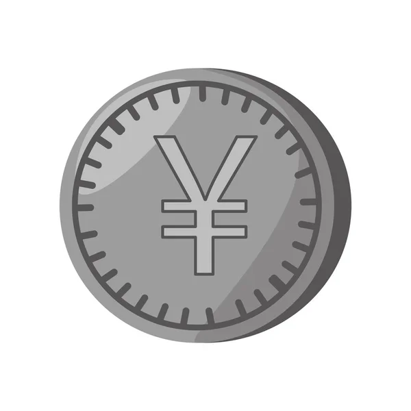 Moneda de yen icono aislado — Vector de stock