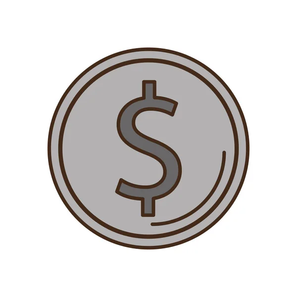Ikona na białym tle monety dolara — Wektor stockowy