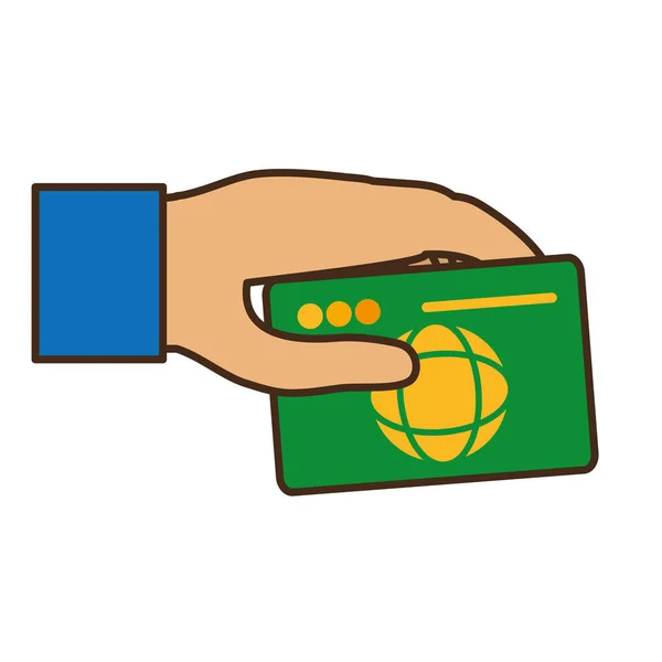 Hand Mensch mit Kreditkarte — Stockvektor