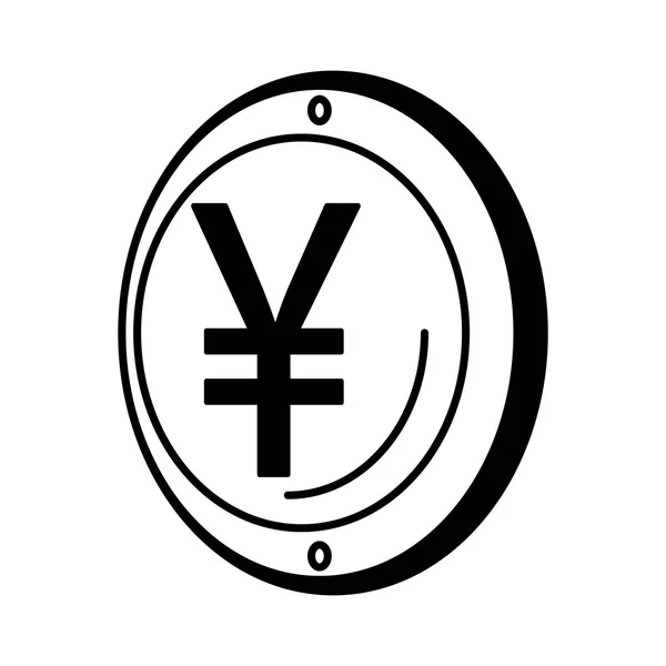 Ізольована іконка єнської монети — стоковий вектор