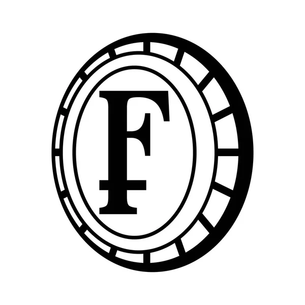 Franco munt geïsoleerde pictogram — Stockvector