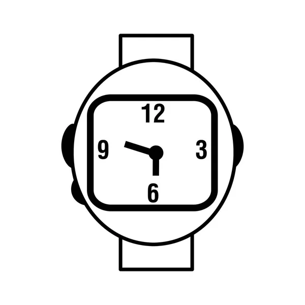 Montre bracelet horloge icône isolée — Image vectorielle