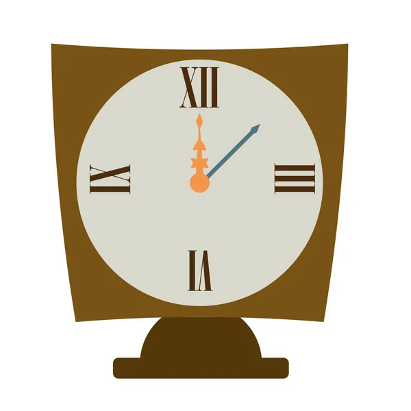 Wall clock retro isolated icon — Stock Vector