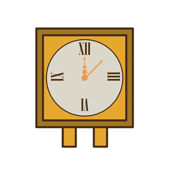 Relógio de parede ícone isolado retro — Vetor de Stock