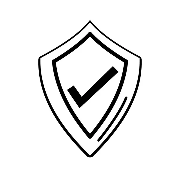 Pajzs biztonsági rendszer elszigetelt ikon — Stock Vector