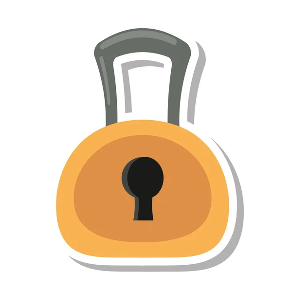 Candado de seguridad icono aislado — Vector de stock