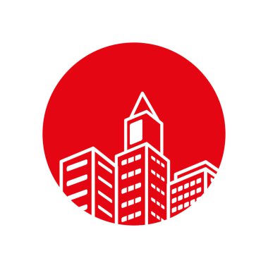 Emlak bina izole simgesi