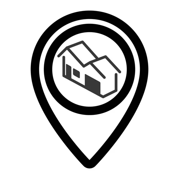Pin real estate isolated icon — Stock Vector