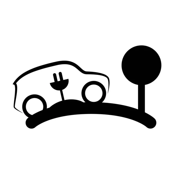 Eco coche símbolo icono aislado — Vector de stock