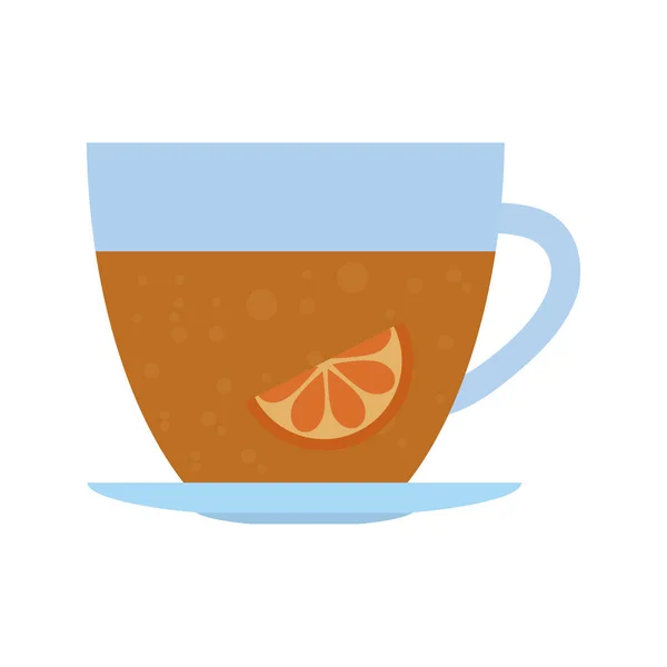 Tea citrus fruit beverage icon — Stock Vector