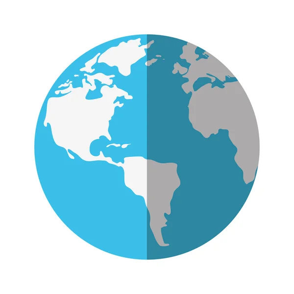 Planeta mundo ícone isolado da terra — Vetor de Stock